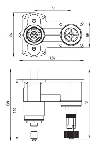DEANTE Korpus BOXa podtynkowego termostatycznego z przełącznikiem natrysku BXY_M44T